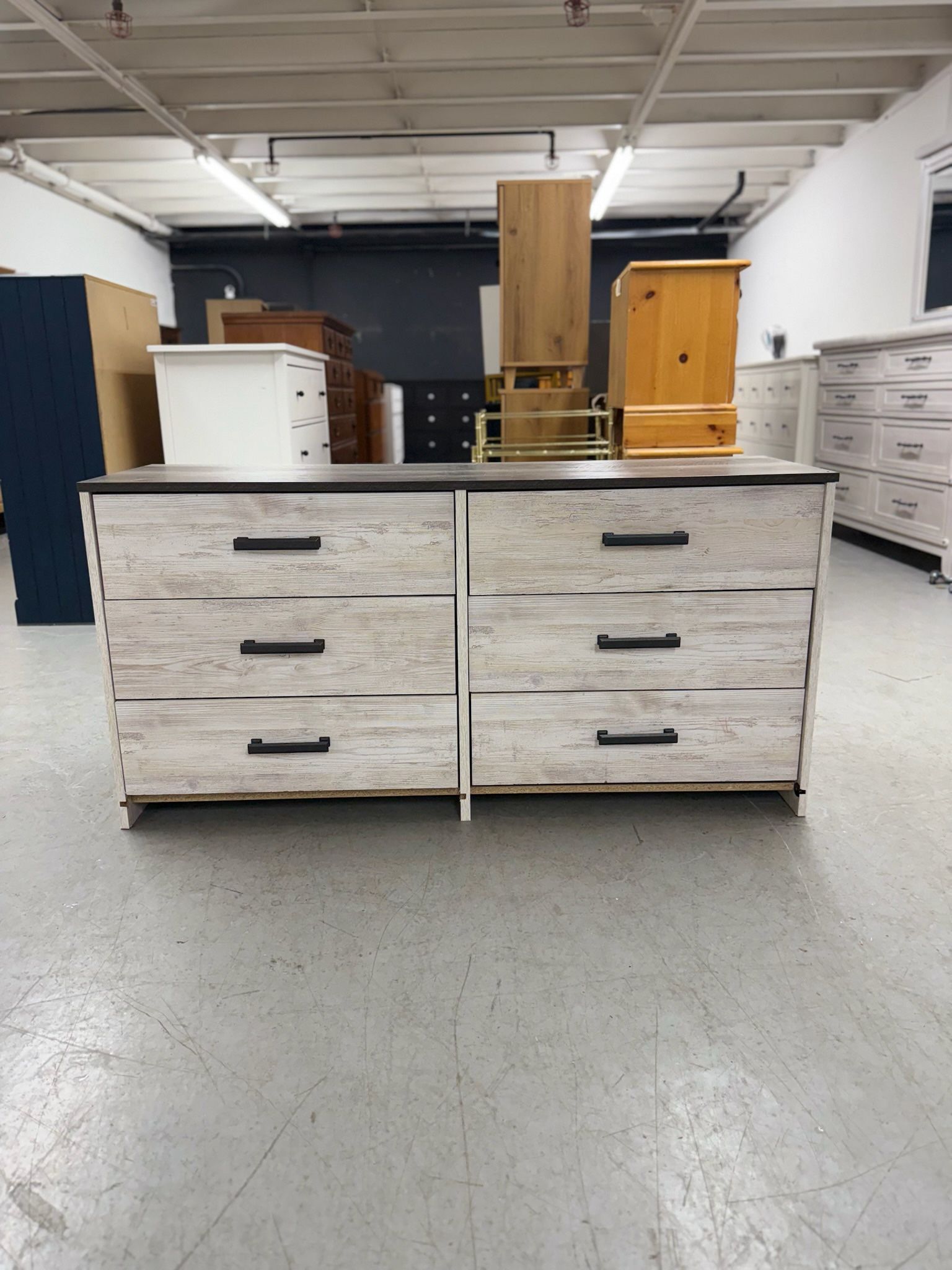 Gray 6 Drawer Dresser