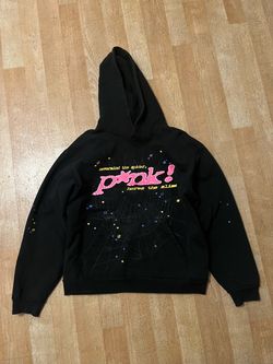 Sp5der P*nk Hoodie Black