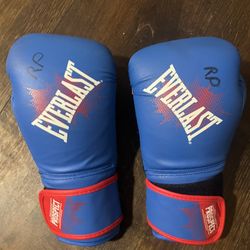 Youth 8 Oz Everlast Gloves And Wrestling Shoes 2 Pairs 