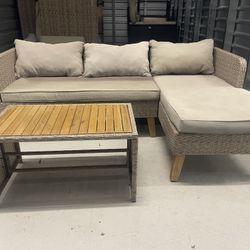 (Free Delivery)Outdoor Wicker Set with Coffee Table 