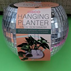 Planter Hanging Disco Ball Textured & Colored 