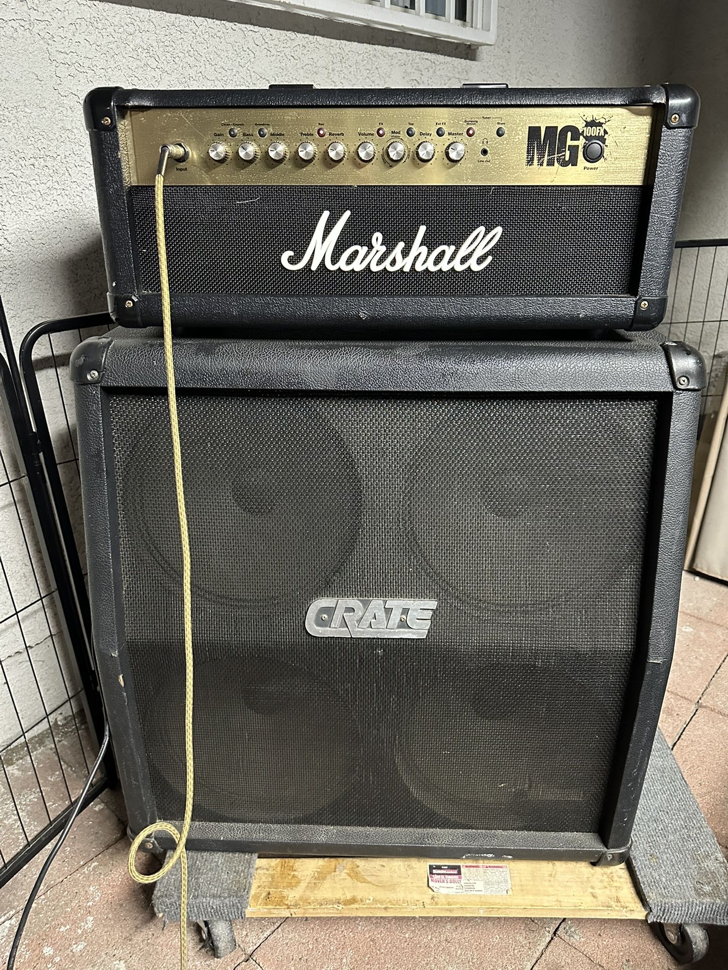 Marshall MG100fx Amplifier with Crate 4x12 Speaker Cab