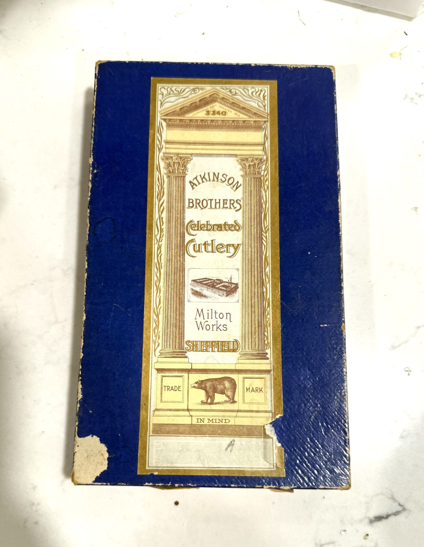 Vtg Atkinson Brothers Cutlery Milton Work Sheffield Celluloid Butter Knife Box Set 6