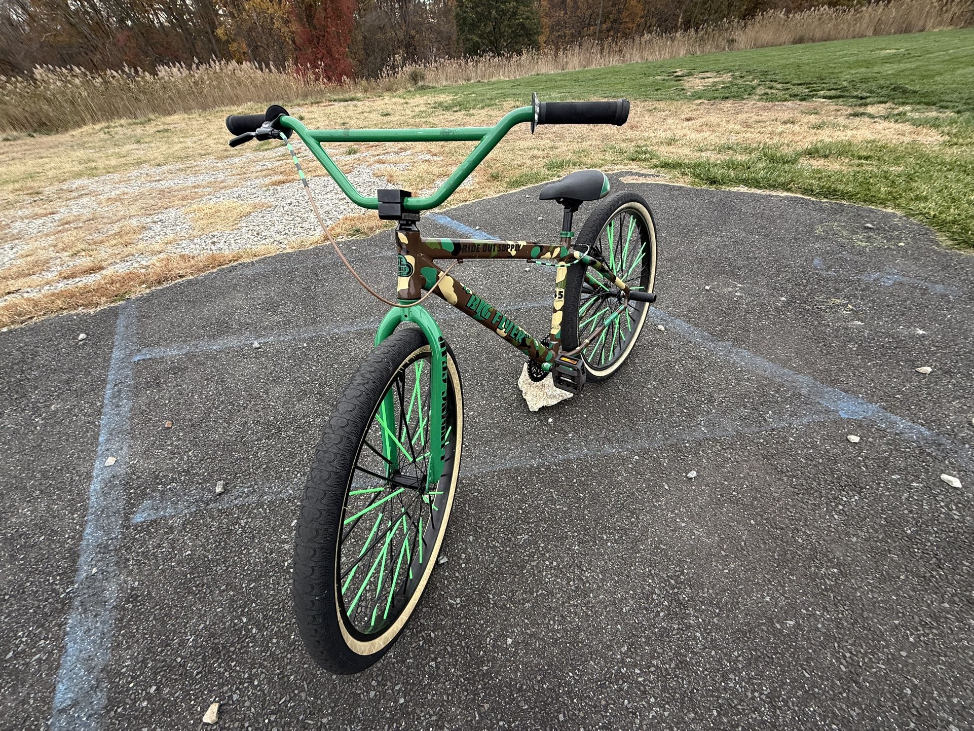 Big Flyer ( Army Green ) 29 Inch Wheels. Used, Good Condition.
