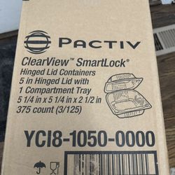 Plastic 5” Hinged Lid Containers (150 Total)