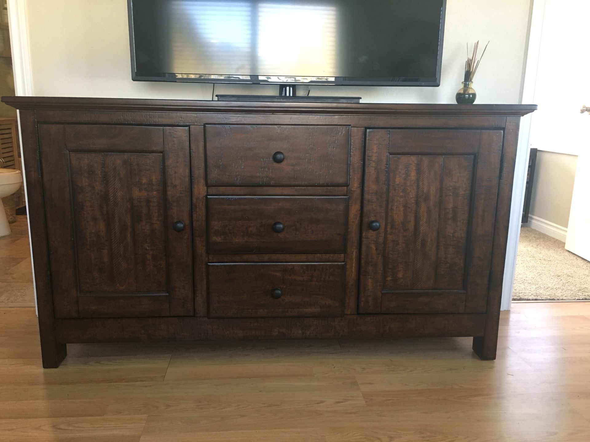 Pottery Barn-BenchWright Buffet, Rustic Mahogany