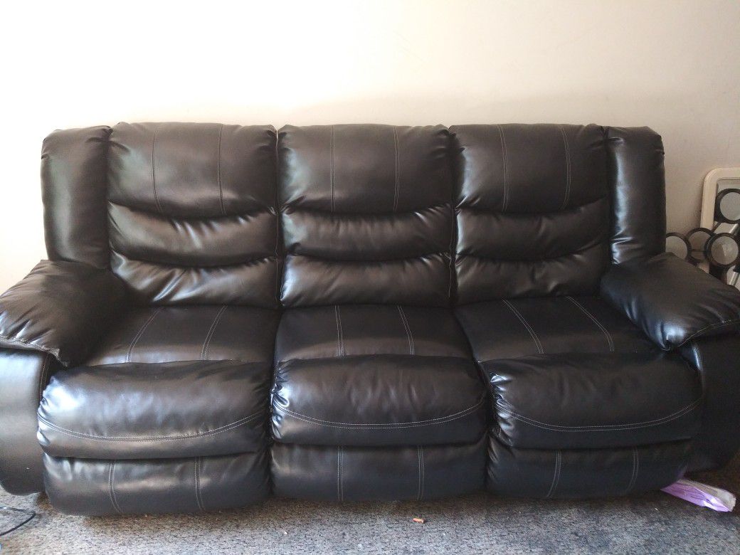 Recliner sofa love seat and end tables