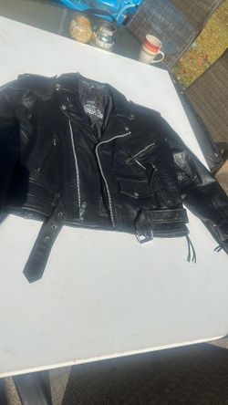 Large leather Harley Davidson jacket