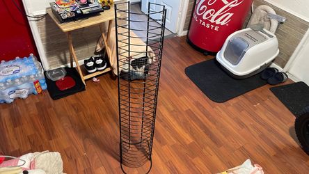 Tall Black Wire CD/DVD Tower Rack