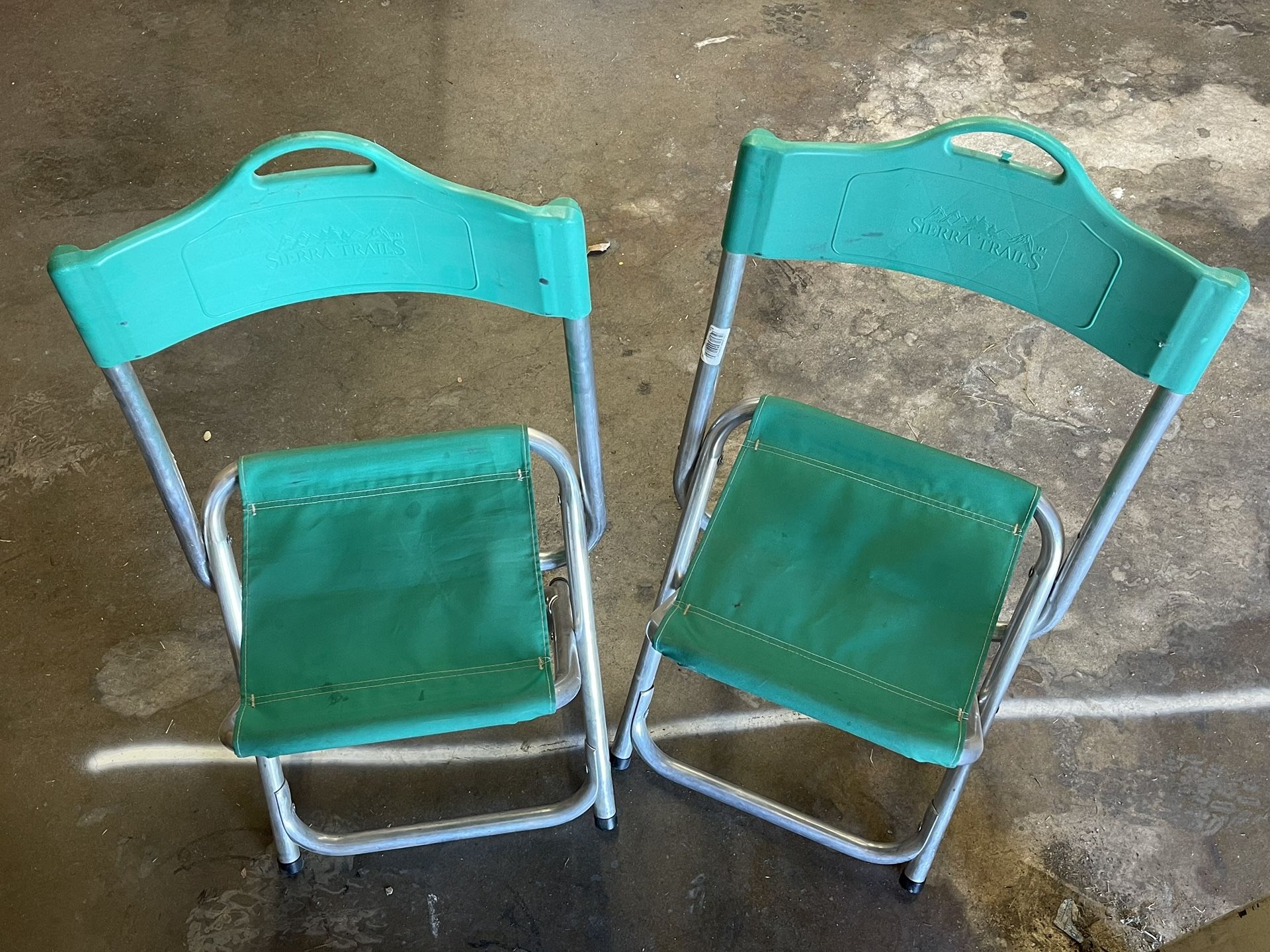 2 Vintage Sierra Trails Aluminum Folding Camping Chairs