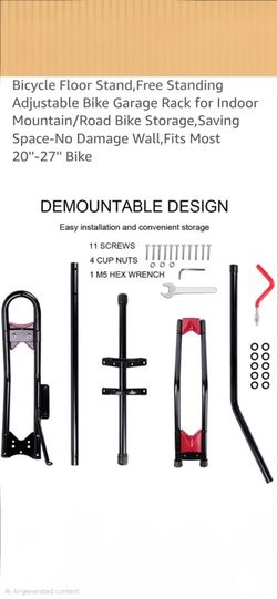 Adjustable Free Standing Bicycle Floor Storage Rack