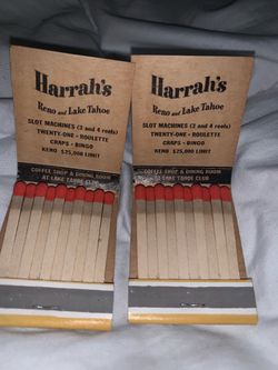 Harrah's Reno Lake Tahoe Vintage Matchbooks Pair