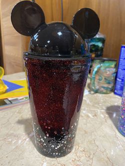 Mickey acrylic cup with glitter and epoxy