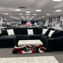 Black Huge Sofa Sectional 🇺🇸American Made🇺🇸