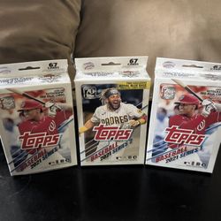 NEW Sealed 2021 Topps Baseball Series 1&2 Hanger Boxes 67 Cards Total Auto Relic
