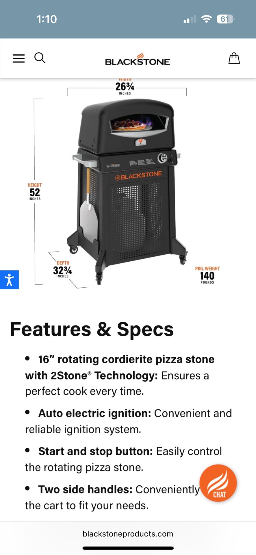 Pizza Oven With Mobile Cart