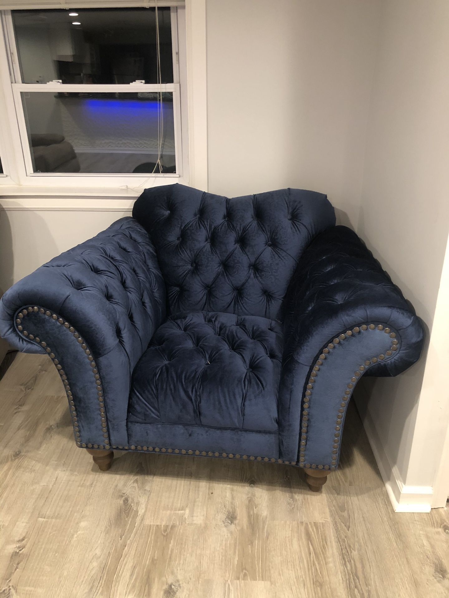 Blue couch , new never used, blue chair