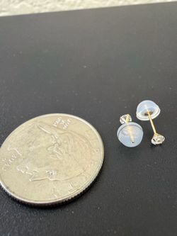 3mm - 14k Yellow Gold CZ Earrings
