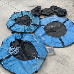 Bradley Blue & Black Vinyl Ring Ditch Bag Catchers (3) with Tubes & Rope