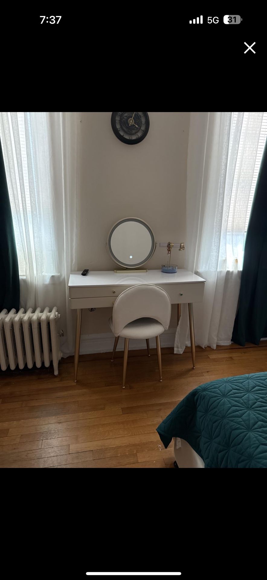 Dressing Table With Drawers & Adjustable Chair