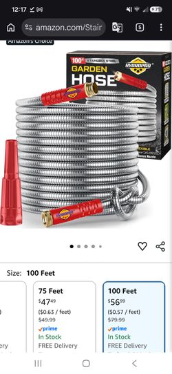Hydropro 100 ft. Stainless steel garden hose
