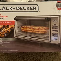 Black Decker Digital Extra Wide Convection Oven 9”x13” Pans With Handles!