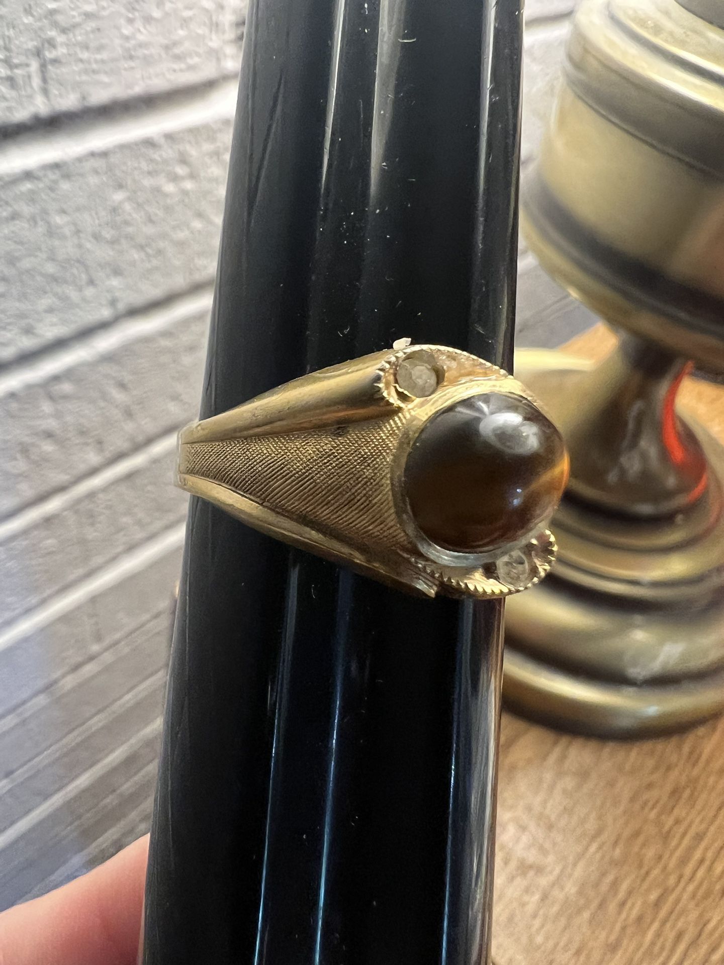 Vintage Men’s Gold Filled Ring With Brown Ring