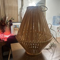 Wicker Lamp And Shade