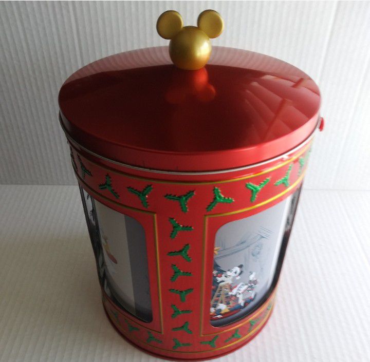 Mickey & Friends Musical Tin Holiday Christmas Popcorn Bucket from Disney Parks

