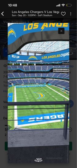 A pair of Tickets for Raiders @ Chargers on 9/20