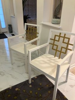 White/Gold Chairs set of 2