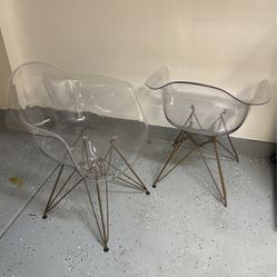 2 Transparent Chairs (Plastic)