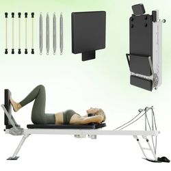 Syedee Foldable Pilates Equipment for Home Workouts,Balanced Body Pilates Reformer Machine for Home and Gym, Pilates Exercise Equipment with Jump Boar