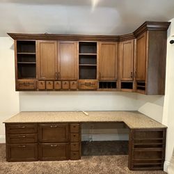 Home Office Desk And Cabinet Set