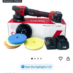 18V Cordless Car Polisher with 15MM Orbital and 5"/6" Buffing Pads