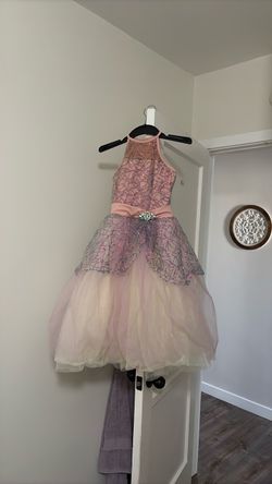 Girls Pink Sequin Tulle Pageant Dress