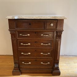 Petite Dresser/commode With Custom Designed Marble Top