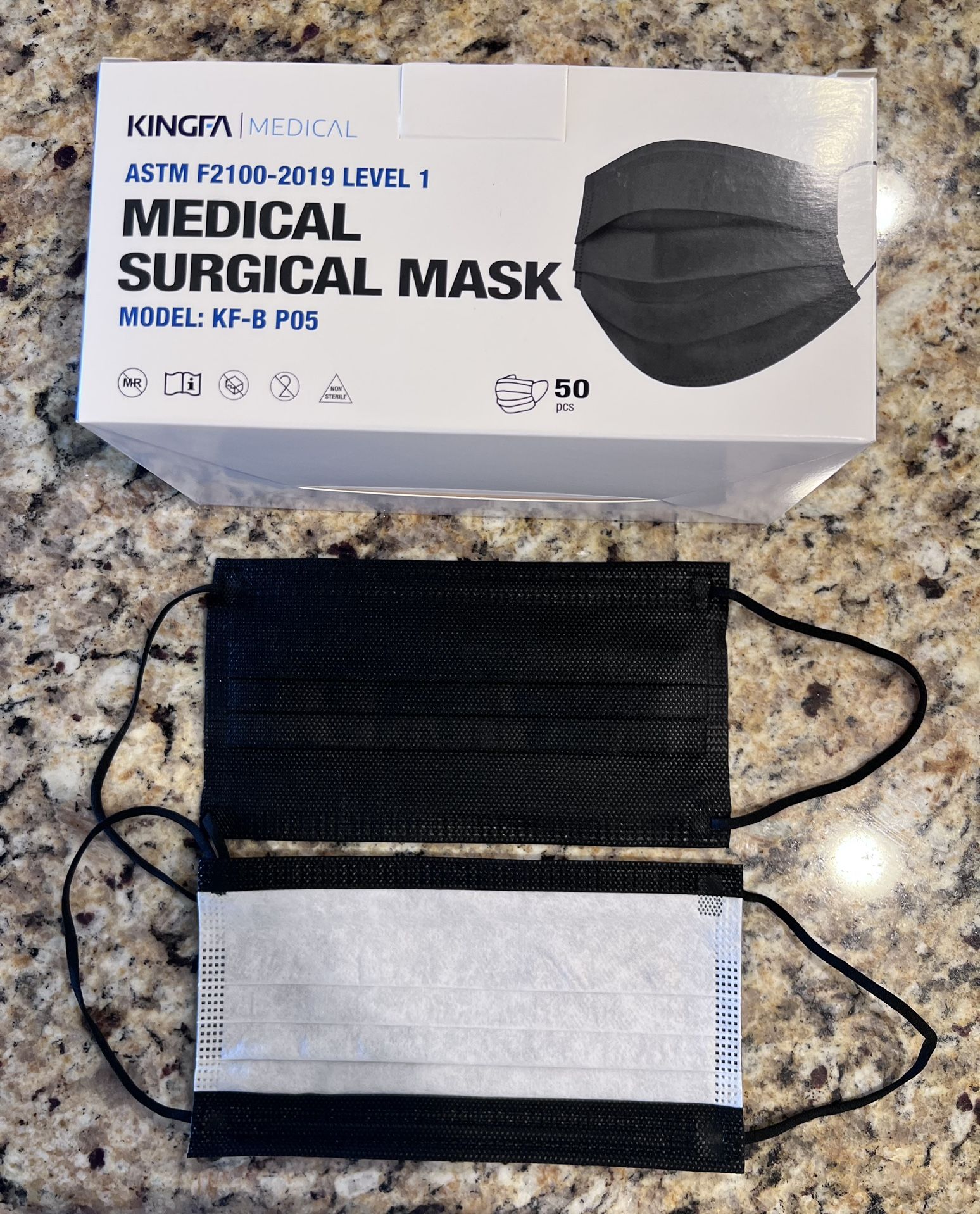 Face masks  Black with white Lining   Adult