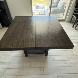 Expandable Dark Wood Dining Table