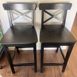 (2) Black stools 