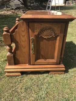 Vintage Side Table with Magazine Holder