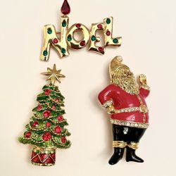 Vintage Christmas Brooches 