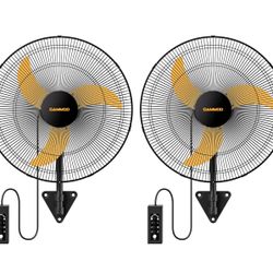 2-Pack CAMMOO 20” Wall Mount Fans – Industrial Oscillating Garage Fans
