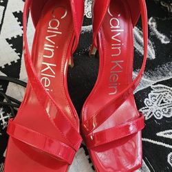 Red Strapy Heels Size 7.5