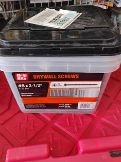 Grip-Rite #8 x 2-1/2" Phillips Bugle Head Drywall Screw 25 lb. bucket.