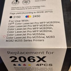 Toner Replacement for HP206X -4 units New