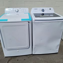 New Dented Samsung Top Loading Washer And Gas Dryer Set 