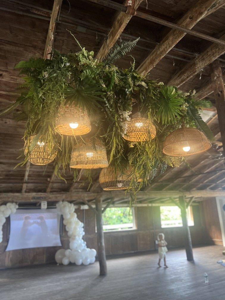 2 Boho Floral Chandeliers- Bridal Shower Decor