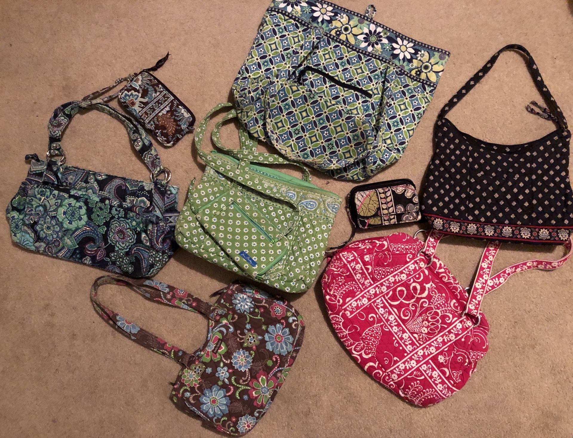 Bundle of 6 Vera Bradley Purses and 3 Wallets!