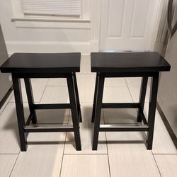 Set of 2 Black Stools